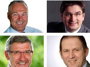 Haben sich eindeutig gegen die Vorwürfe von Peter Jacobi zur Wehr gesetzt: Frank Rebhan (oben, links), Christian Gunsenheimer (oben, rechts), Landrat Michael Busch (unten, links) und Rainer Mattern.