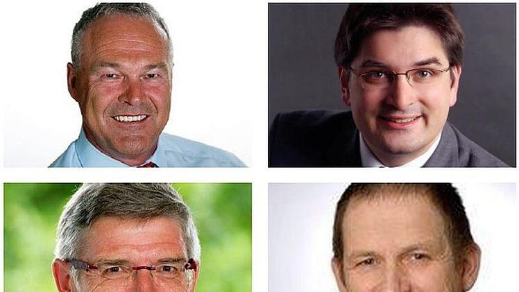 Haben sich eindeutig gegen die Vorwürfe von Peter Jacobi zur Wehr gesetzt: Frank Rebhan (oben, links), Christian Gunsenheimer (oben, rechts), Landrat Michael Busch (unten, links) und Rainer Mattern.