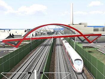So soll die neue Piastenbrücke aussehen. Illustration: DB AG
