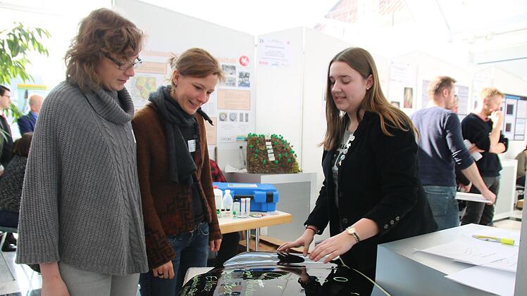 Lara Butz vom Arnold-Gymnasium in Neustadt bei Coburg befasste sich mit dem ärgerlichen Phänomen von Hagelschäden auf dem Autodach.Foto: Katrin Geyer