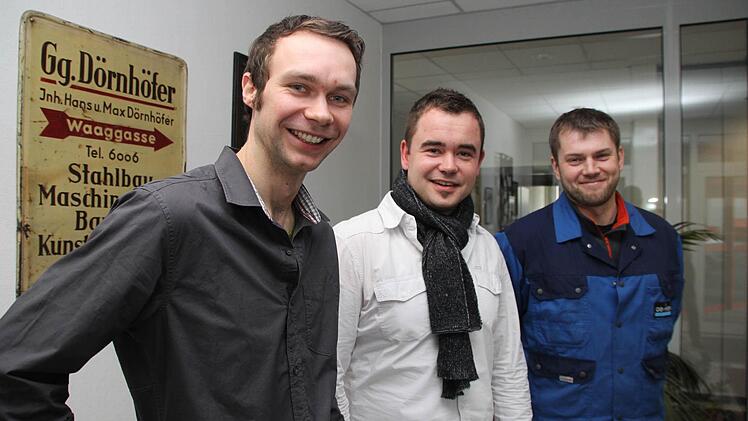 Sie machen Karriere bei der Firma Dörnhöfer: (von links) Andreas Rohr, Frank Pfändner und Dimitri Bolinger. Foto: Jürgen Gärtner