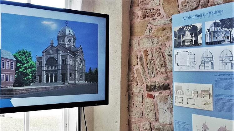 Neben Bauplänen und Fotos von Synagogen wird auch der 3-D-Film mit Ansichten der im April 1939 abgebrochenen Neuen Synagoge in Bad Kissingen gezeigt.