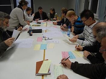Etliche Themen haben die Oberthulbaer im Workshop der Allianz "Kissinger Bogen" für den Markt zusammengetragen. Die Ideen werden nun in einer Planungswerkstatt weiterentwickelt. Foto: Günther Straub