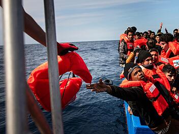 Fl&uuml;chtlinge auf dem Mittelmeer