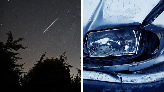 Auto &uuml;berrollt Frau an Feldweg