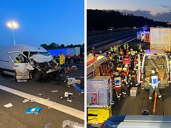 Schwerer Unfall auf A3 bei Würzburg - "Insassen massiv eingeklemmt"