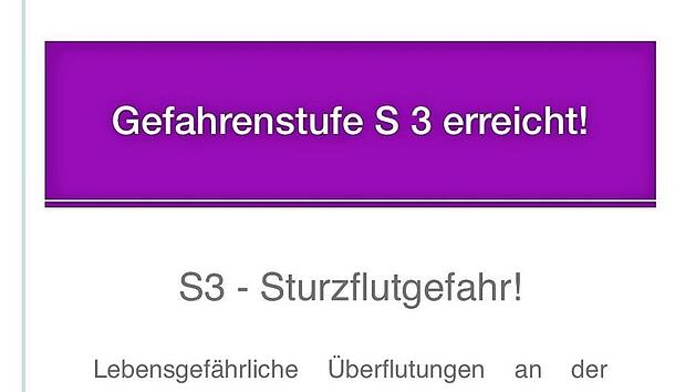 So sieht die Alarmierung auf dem Handy aus. Repro: privat