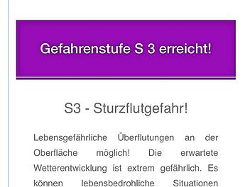 So sieht die Alarmierung auf dem Handy aus. Repro: privat