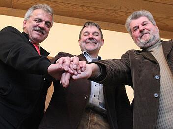 Die Bürgermeister Peter Hänel, Gerhard Wunder und Josef Daum (links) setzen sich für eine gemeinsame Zukunft ihrer Kommunen ein.Foto: Löffler