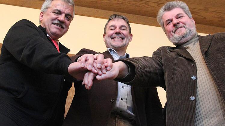 Die Bürgermeister Peter Hänel, Gerhard Wunder und Josef Daum (links) setzen sich für eine gemeinsame Zukunft ihrer Kommunen ein.Foto: Löffler