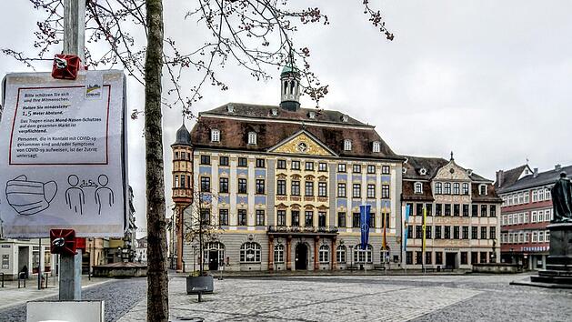 Der Coburger Marktplatz in Corona-ZeitenFoto: Jochen Berger