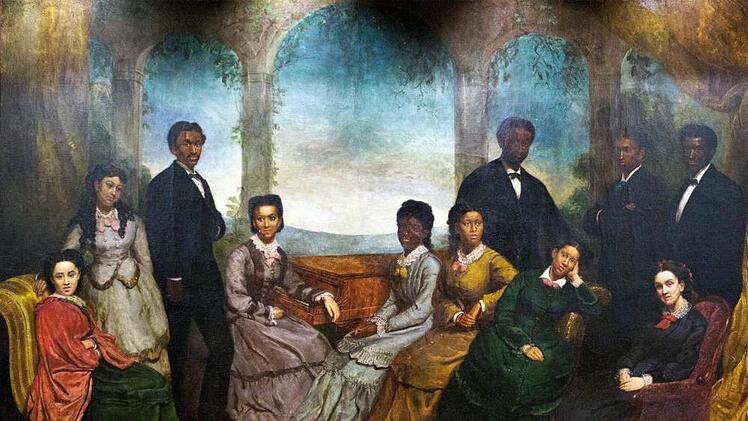 K&ouml;nigin Victoria lie&szlig; ein lebensgro&szlig;es Gem&auml;lde der "Fisk Jubilee Singers" von Hofmaler Edmond Havel anfertigen. Foto: Andy Hynes