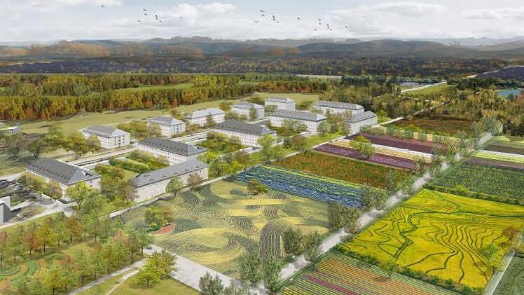So stellen sich die Architekten Laux aus München den Blick nach Osten zum Hauptsmoorwald vor