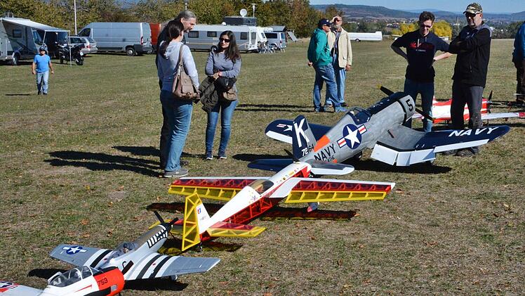 Die verschiedensten Flugzeugtypen sah man beim Modellflugtreffen in Bad Königshofen. Foto: Hanns Friedrich