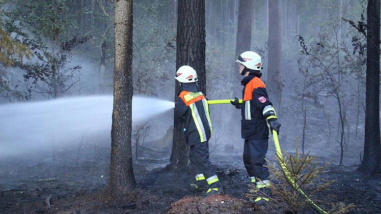 Im Heinersreuther Forst ist es am Freitagabend erneut zu einem Brand gekommen. Foto: NEWS5 / Holzheimer