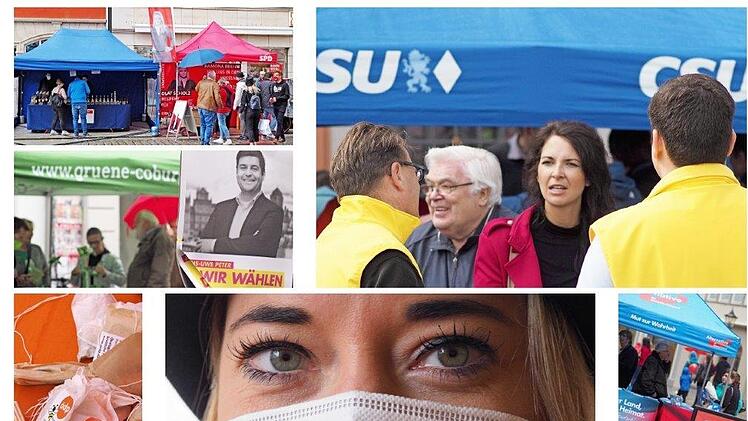 Kunterbunt ist die Wahlkampfwelt in der Coburger InnenstadtFotos: Chris Winter