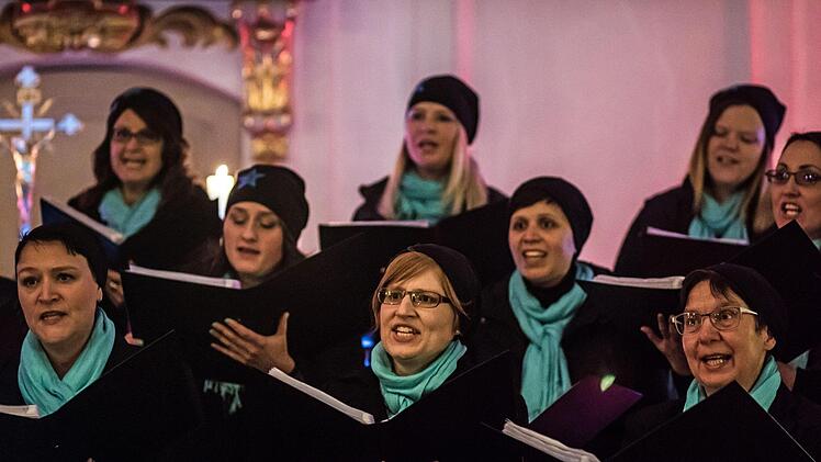 Begeisternder Auftritt: Das Vocalensemble Coburg gastierte in der Schlosskirche von Lahm im Itzgrund.Foto: Jochen Berger