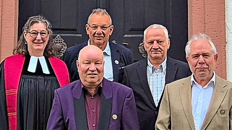Jubilare der Goldenen Konfirmation: Manfred Krau&szlig;, Harald Hauke, Reinhard Oster und Peter Bohn.
