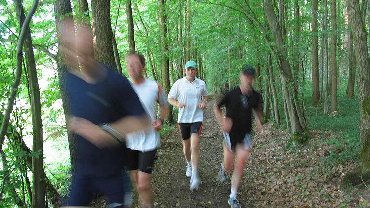 Laufgruppe im Michelsberger Wald. Foto: Michael Wehner