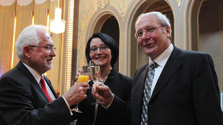 Prosit auf den Chefwechsel: Erwin Horak, Heidrun Vorndran und Otmar Lutz.