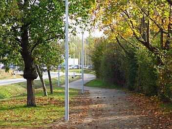 Die Masten für die Beleuchtung des Radweges zwischen Poxdorf und Effeltrich sind verankert worden. Foto: Dagmar Niemann