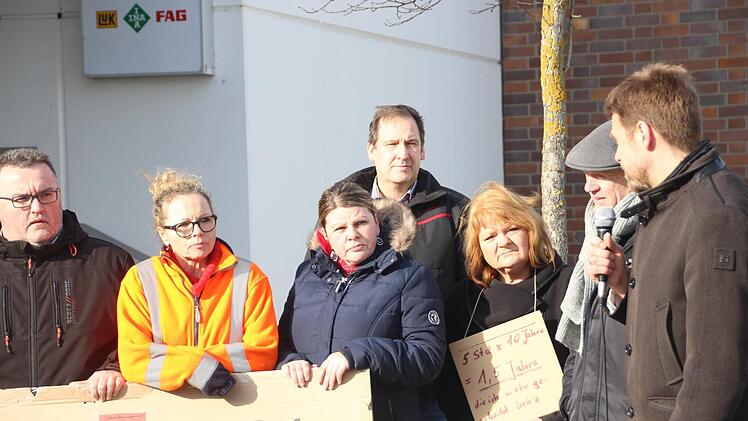 Demo bei Schaeffler in Elfershausen. Foto: Heike Beudert