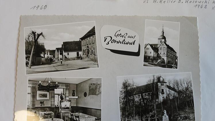 Eine Postkarte aus Bonnland mit einem Blick in die Wirtsstube. Diese Postkarten hat Willi Ortmann erstellt und an Soldaten im Lager verkauft.Doris Bauer