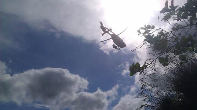 Der Anflug des Rettungshubschraubers bei Muggendorf