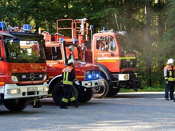 Nach einem Brandherd suchten die Einsatzkräfte am Mittwoch früh bei Garitz. Gefunden wurden nur Reste eines Gartenfeuers. Foto: Peter Rauch