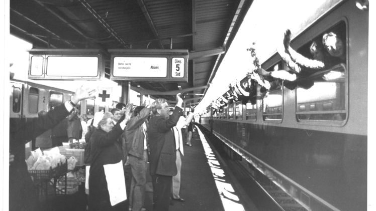Schon der Zug mit Prager Botschaftsflüchtlingen machte in Bamberg Station.