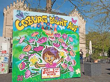 2024 gab es bei „Coburg blüht auf“ diesen Selfie-Punkt am Albertsplatz.