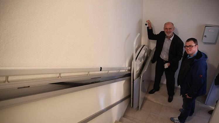 Der Treppenlifter in der Bürgerwerkstatt Foto: Bettina Knauth