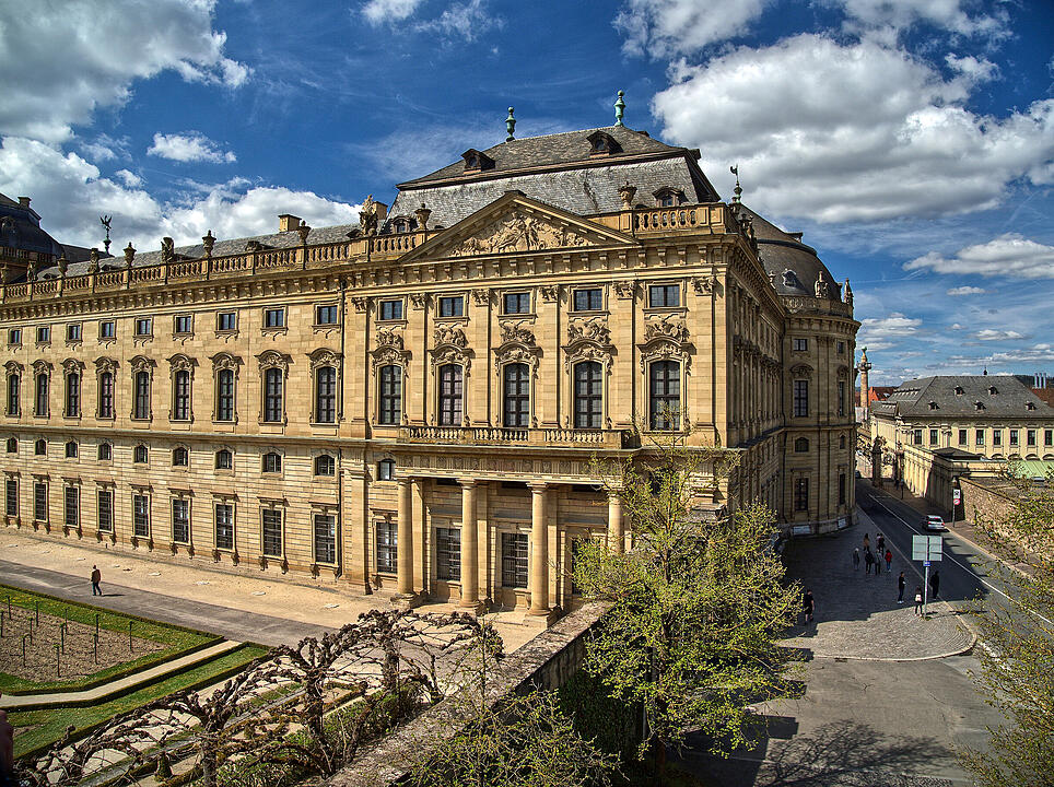 Die Würzburger Residenz im Frühling