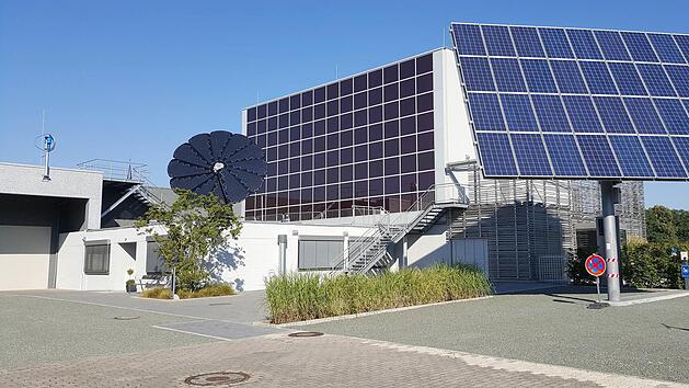 Die "Smartflower" f&auml;chert sich wie eine Sonnenblume auf und wandert mit der Sonne.  Foto: privat