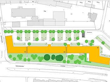 Lageplan des geplanten Gebäudes an der Starkenfeldstraße in Bamberg  Quelle: Floth Real Estate