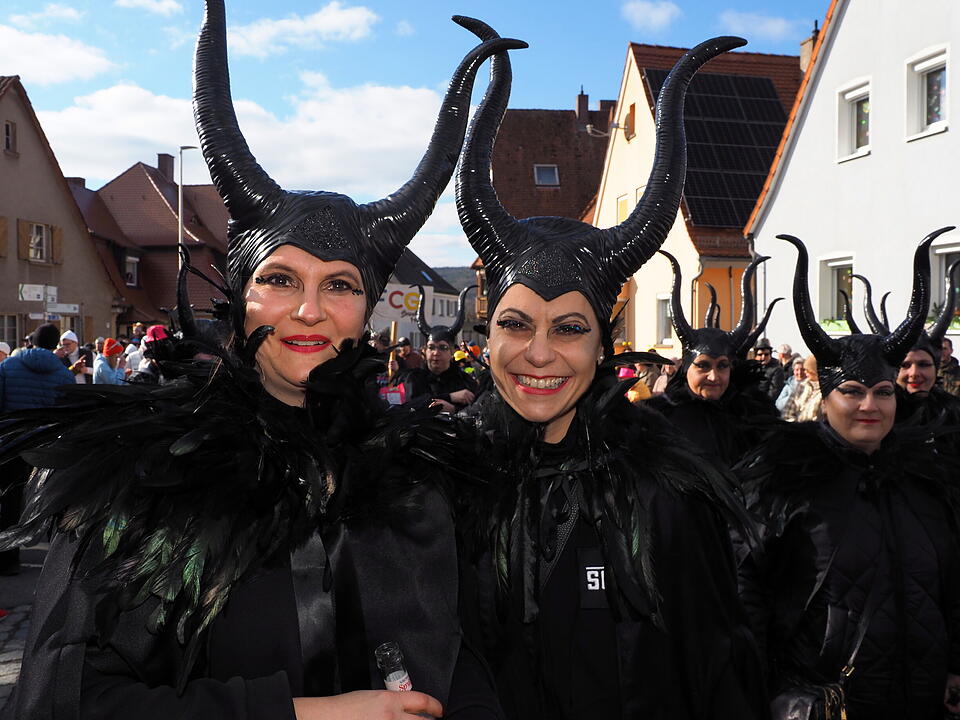 Wildes Faschingstreiben in Steinach an der Saale.