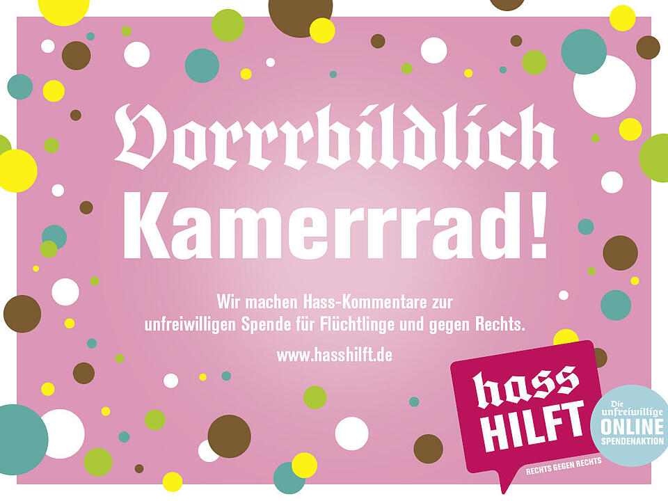 Hass hilft: Ein Euro pro Hasskommentar