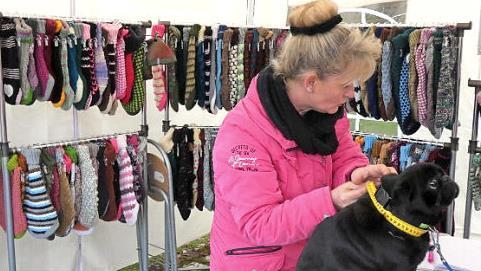 Der kleine Charly lie&szlig; geduldig Ma&szlig; nehmen, denn schlie&szlig;lich erwartet ihn ein handgestrickter Hundepullover.  Fotos: Christian Licha