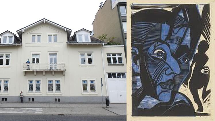 Das Geburtshaus von Ernst Ludwig Kirchner, rechts im Selbstporträt "Melancholie der Berge".
