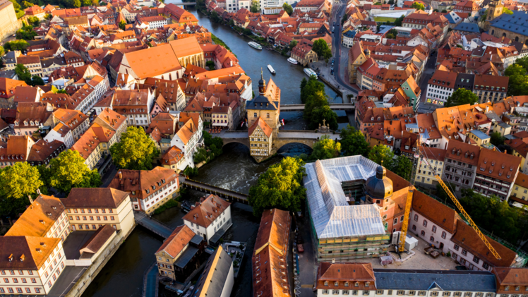Bamberg per Drohnenaufnahme