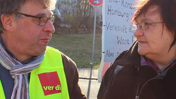 Norbert Jungkunz von der katholischen Betriebsseelsorge und die evangelische Pfarrerin Anne Salzbrenner aus Lichtenfels