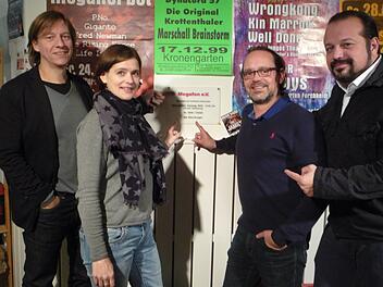 Sie führen die kulturelle Arbeit des Vereins Megafon als Arbeitsgruppe fort (v.l.): Robert Hübschmann, Nadine Fleischmann, Tobias Seitz und Tino Reichardt Foto: Elisabeth Görner