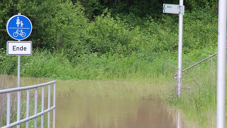 Hochwasser in Volkach. Foto: Peter Pfannes
