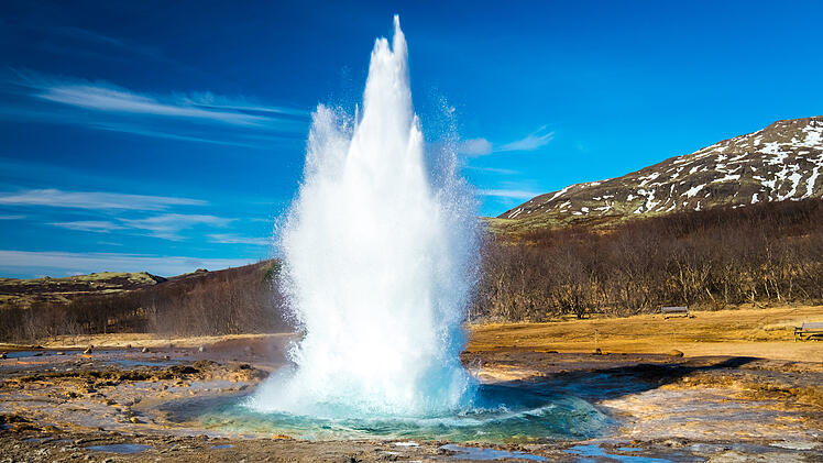 Strokkur geysir eruption, Golden Circle, Iceland