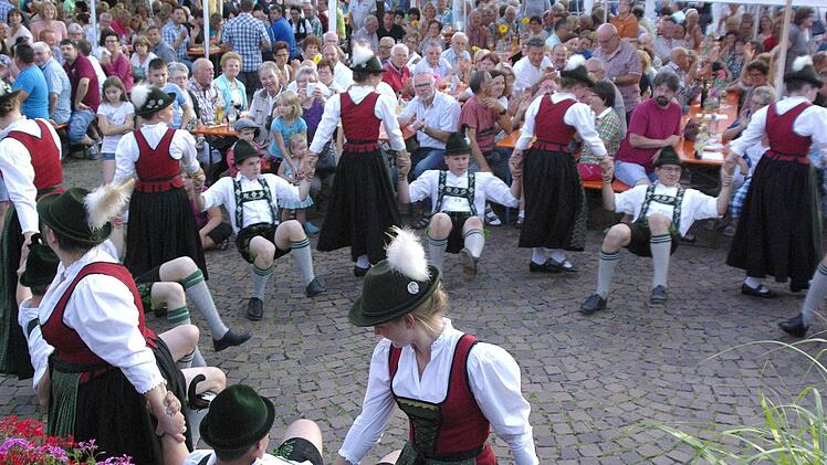 Ein Tänzchen für die neue Hammelburger "Wein-Queen" legte der Trachtenverein Opfenbach (Foto) auf.  Foto: Winfried Ehling