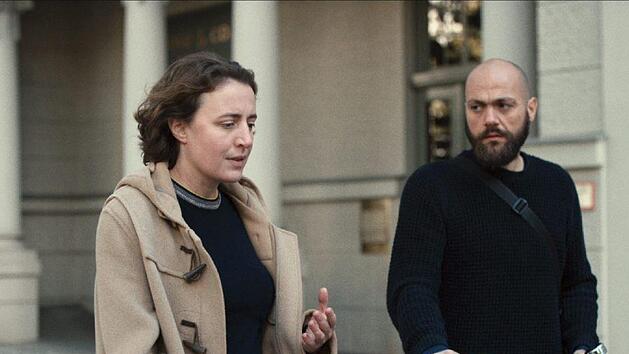 Reden viel und lang: Maren Eggert und Dane Komljen im deutschen Wettbewerbsbeitrag "Ich war zuhause, aber".Foto: Nachmittagfilm