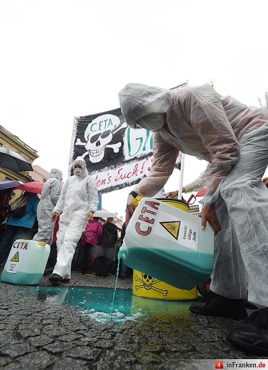 Demonstration gegen die Handelsabkommen