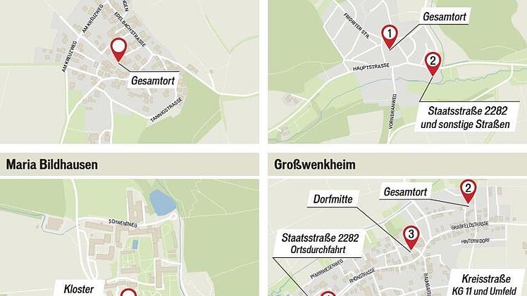 In den vier Stadtteilen sind Radwege ein Thema für die Bürger. Grafik: Said Habib