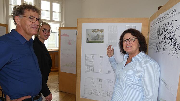 Die erste Vizepräsidentin des Kuratoriums der Uni Bayreuth, Marion Resch-Heckel, zeigte sich von den Campus-Entwürfen der Coburger  Studenten begeistert.