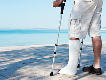 gebrochenes Bein im Urlaub, krank im Urlaub, Ulraub